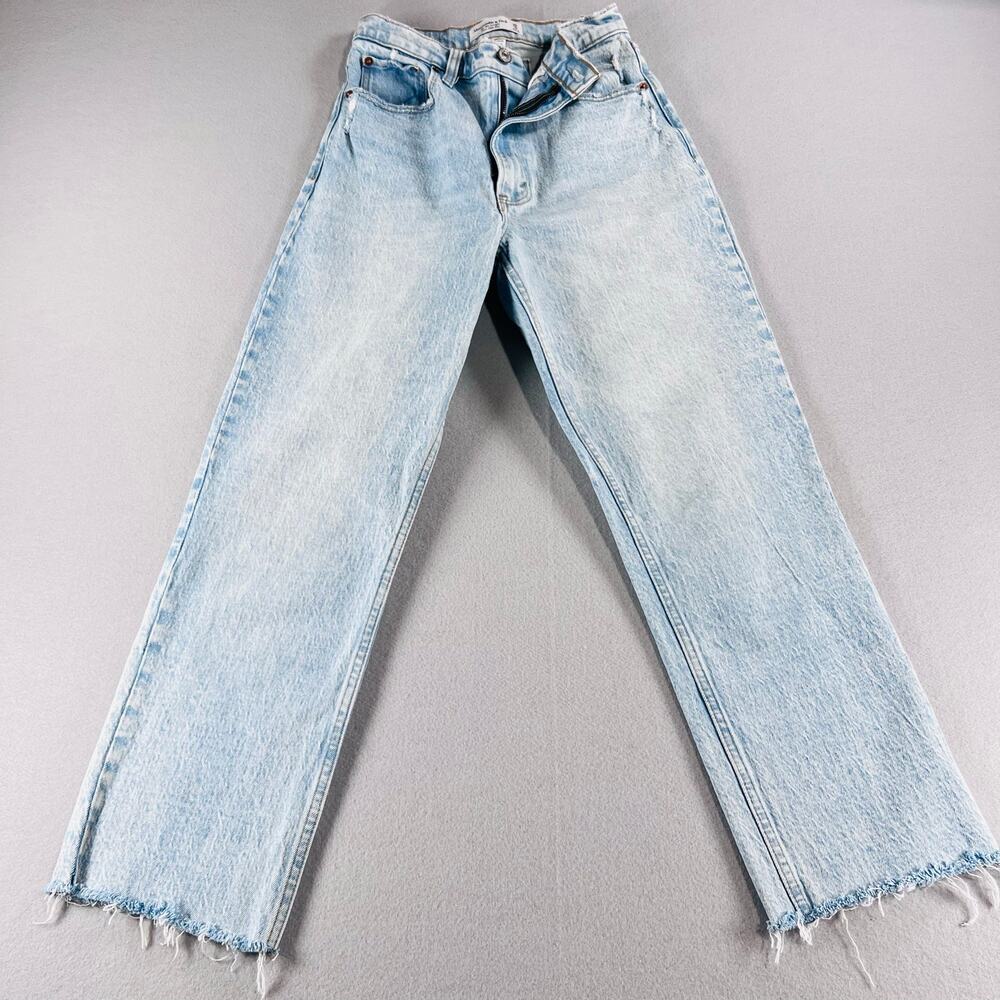 Abercrombie & Fitch Curve Love The 90s Straight Ultra High Rise Jeans 25 0R Raw